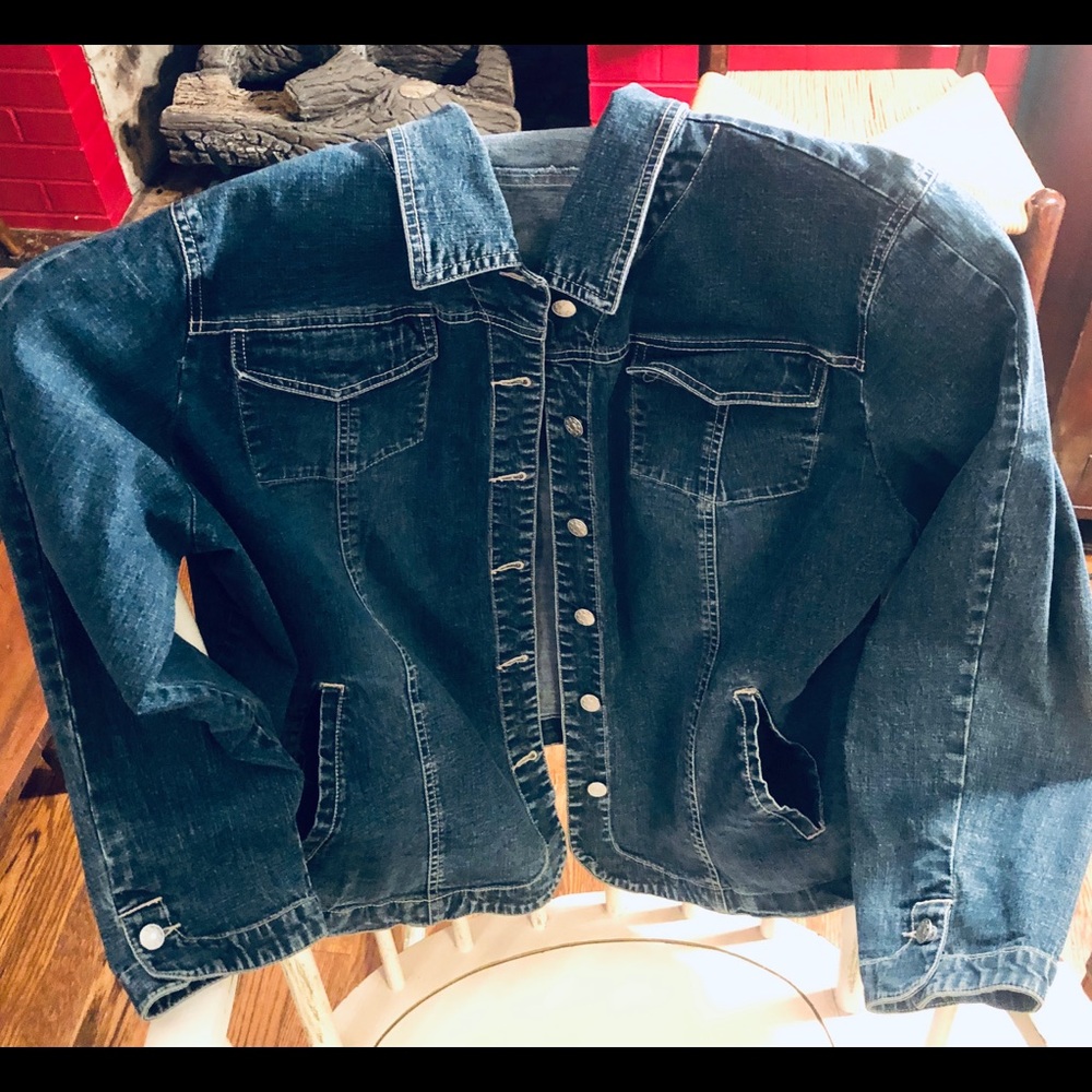 2X ,live a little denim jacket, with silver accent